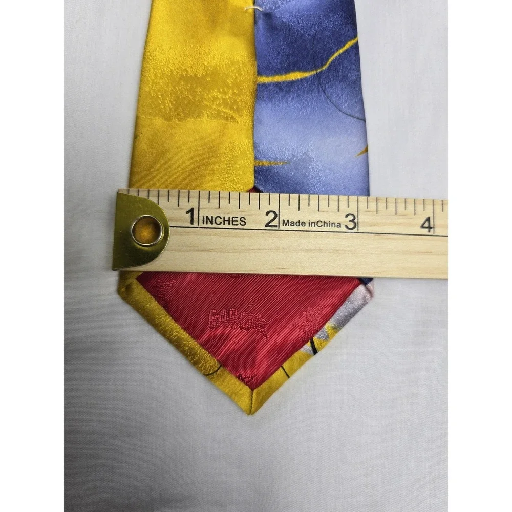 Garcia Tie‎ Mens Yellow Blue Snail Garden Collection 62 Silk Abstract Necktie